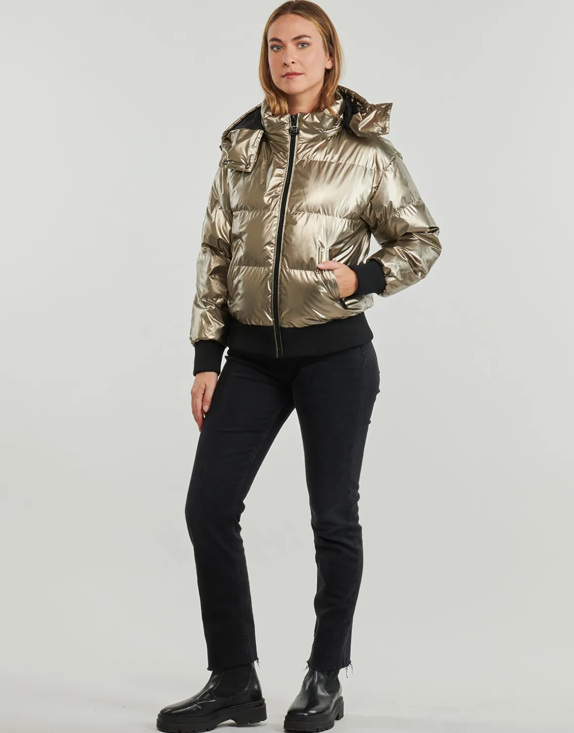 BICE METALLIC HOODIE PUFFER
