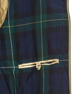 BLOUSON ZIPPE EN SERGE DE COTON AVEC DOUBLURE TARTAN