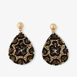Boucles d'oreilles gouttes léopard Léopard félin