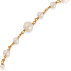 Bracelet Argent Doré Cascade De Perle Blanche