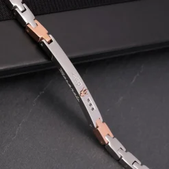 Bracelet en acier et diamant