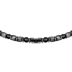 Bracelet en acier et onyx