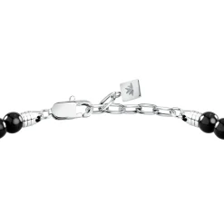 Bracelet en acier et onyx