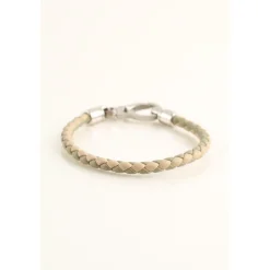 Bracelet en cuir beige