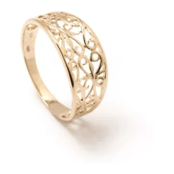 by - Bague filigranée plaqué or