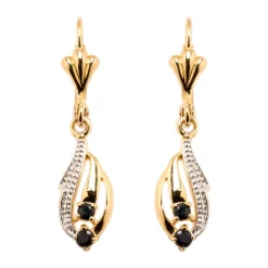 by - Boucles d'oreilles saphirs véritables