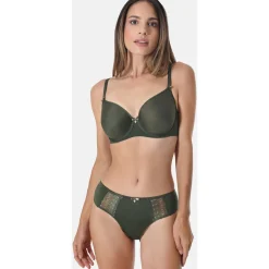 by - Culotte midi détails dentelle