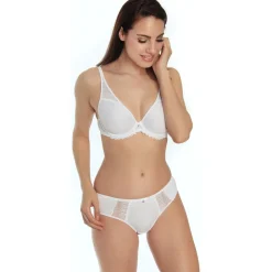 by - Culotte midi détails dentelle