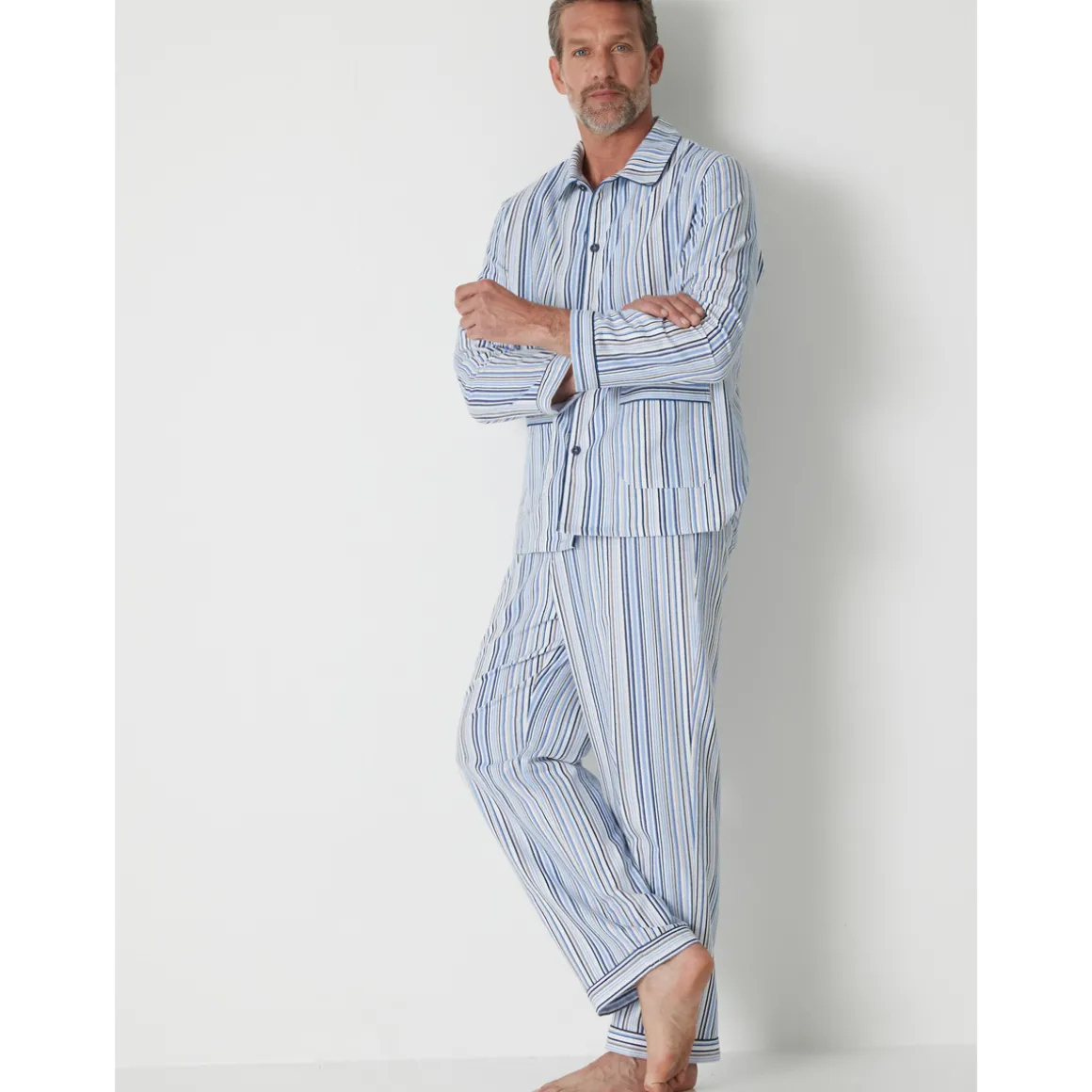 by - Pyjama classique flanelle pur coton