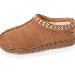 Chaussons bottillons bas cuir Femme Camel