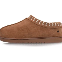 Chaussons bottillons bas cuir Femme Camel