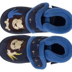 Chaussons bottillons velcro Enfant Marine Lion