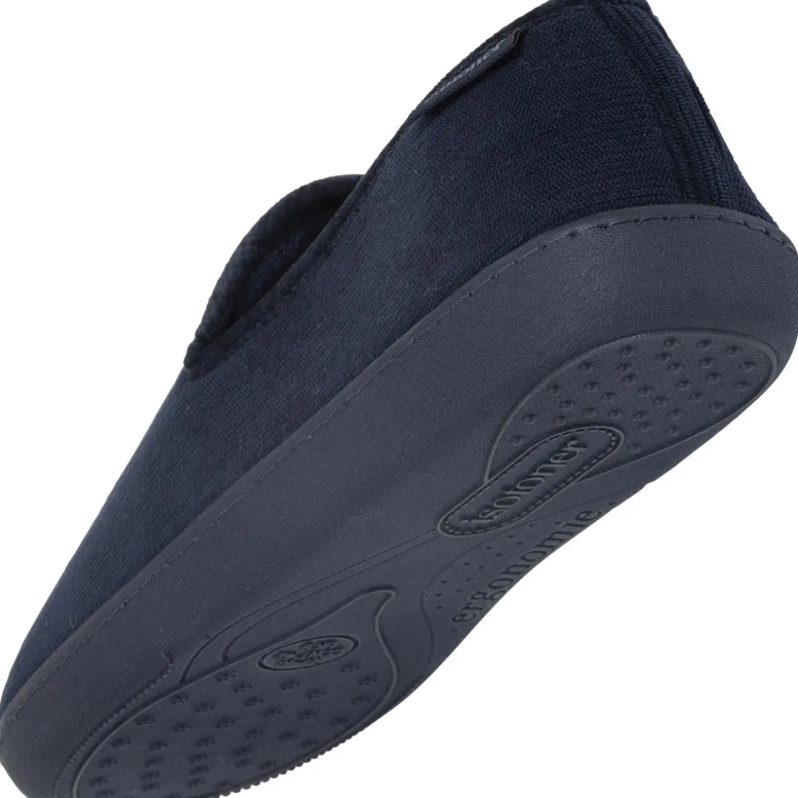 Chaussons charentaises Homme Marine velours