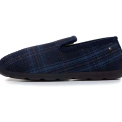 Chaussons charentaises Homme Tartan bleus