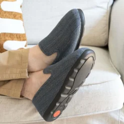 Chaussons charentaises Homme Chevrons bleus