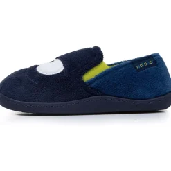 Chaussons mocassins Enfant Marine monstre jaune