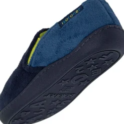Chaussons mocassins Enfant Marine monstre jaune