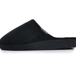 Chaussons mules Femme Noir rayures