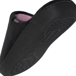 Chaussons mules Femme Noir rayures