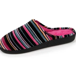 Chaussons mules Femme Rayures Roses