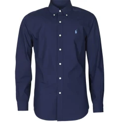 CHEMISE AJUSTEE EN POPLINE DE COTON COL BOUTONNE