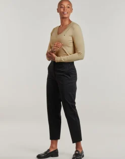 CO JERSEY STITCH LS V-NK SWEATER