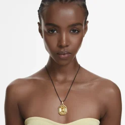 Collier Lucent doré octogone jaune