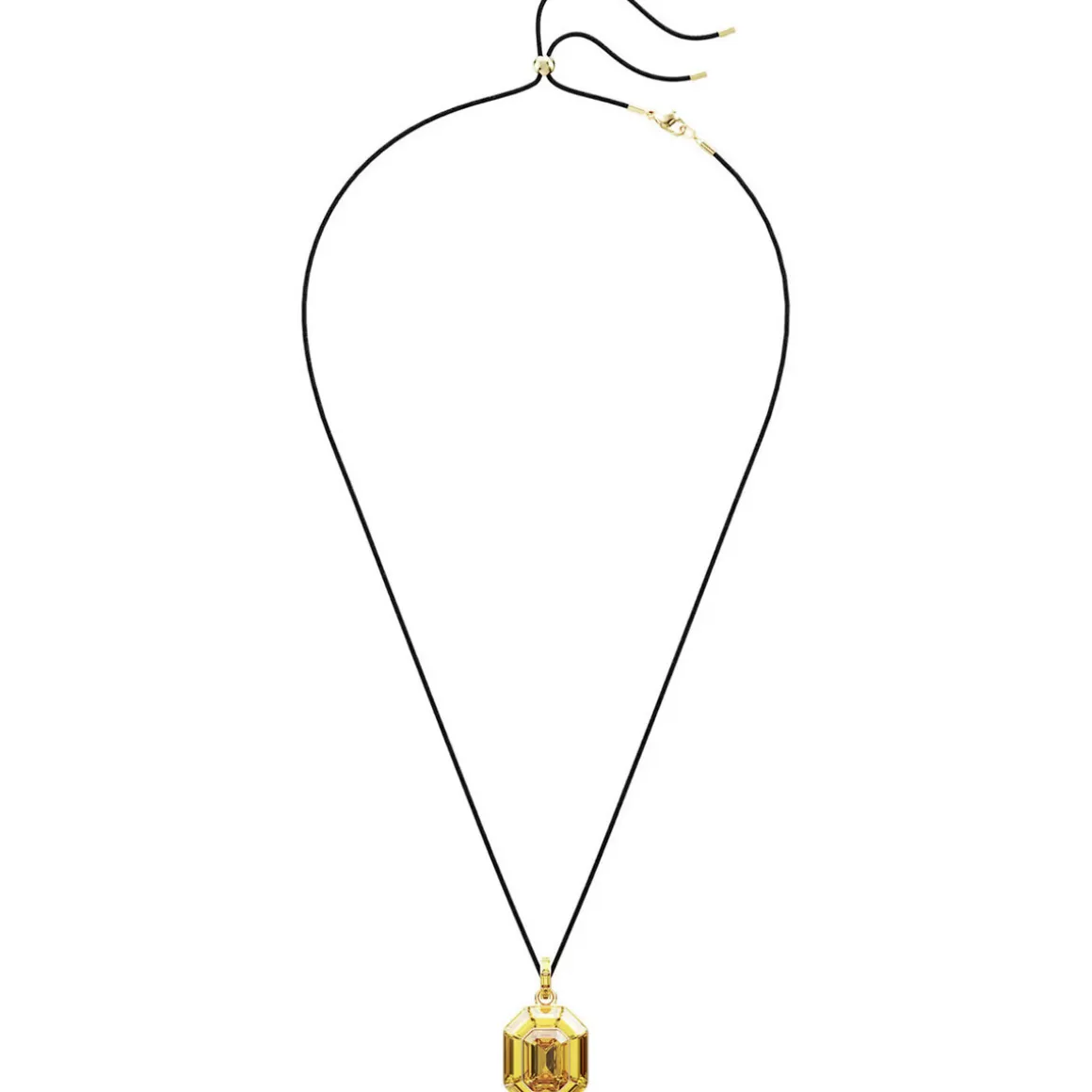 Collier Lucent doré octogone jaune