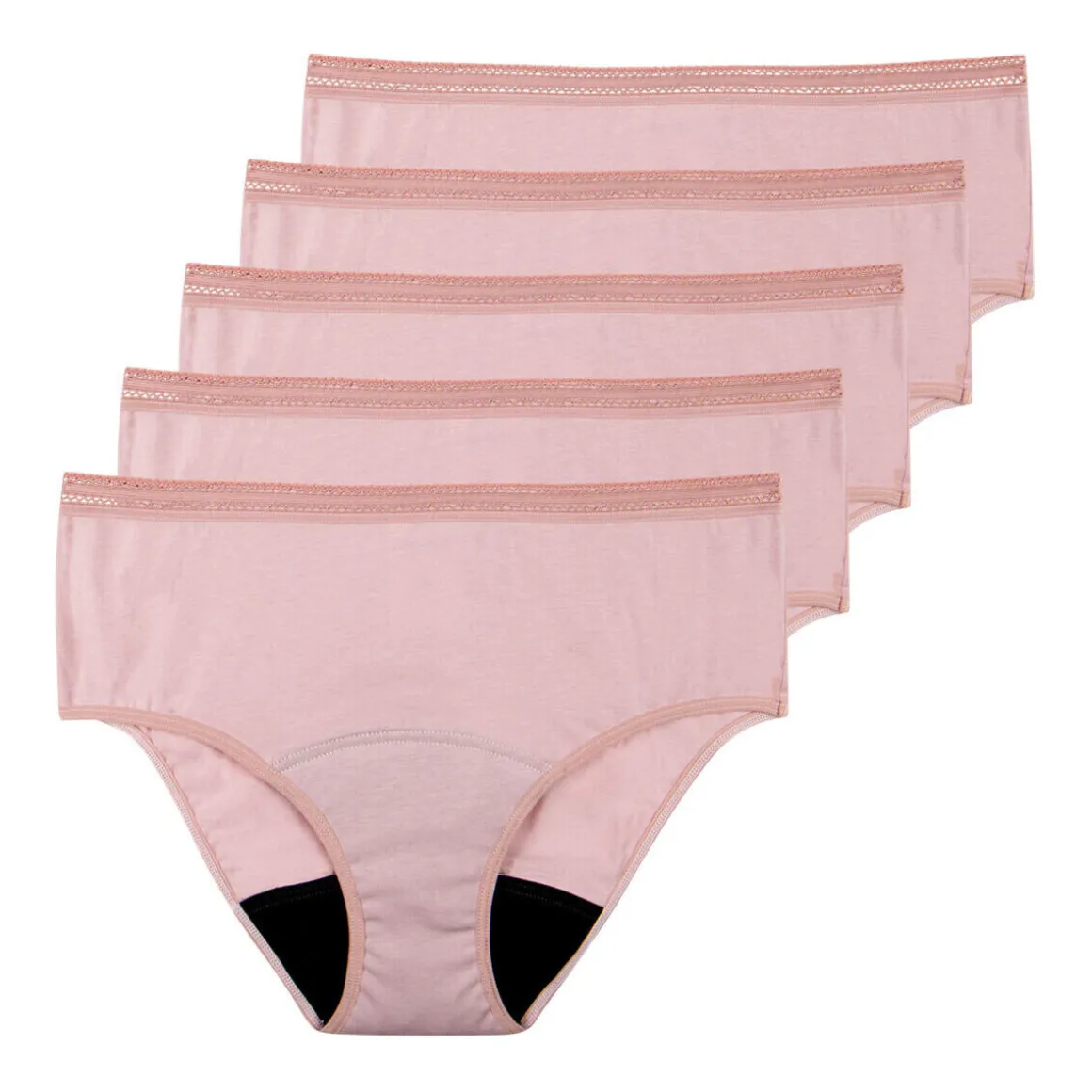 Culottes menstruelles taille haute, lot de 5
