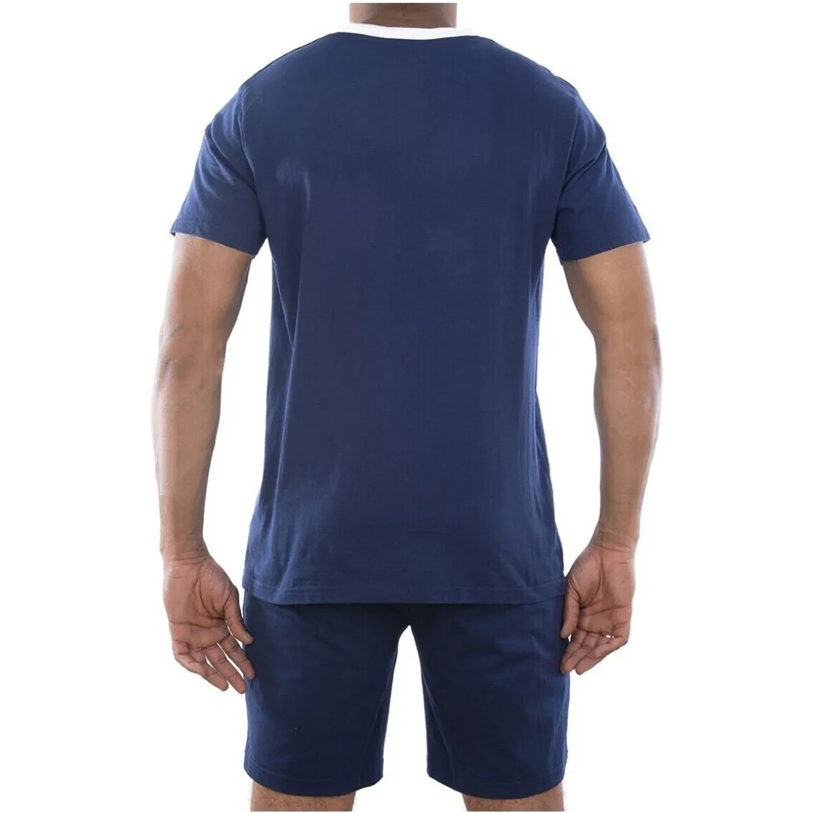 Ensemble homme Pyjama court T-shirt col tunisien Vintage