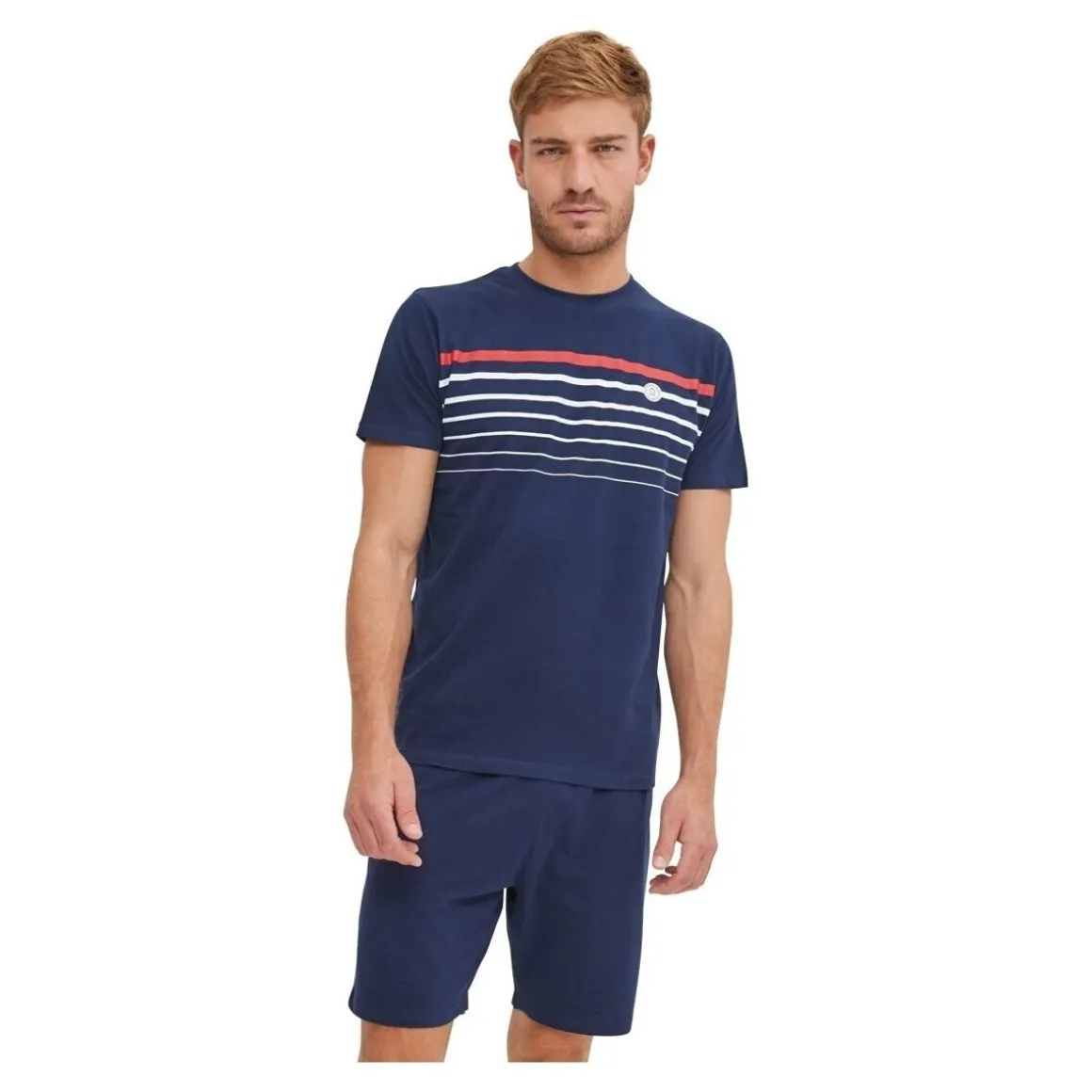 Ensemble Pyjama court Tshirt col rond homme en coton