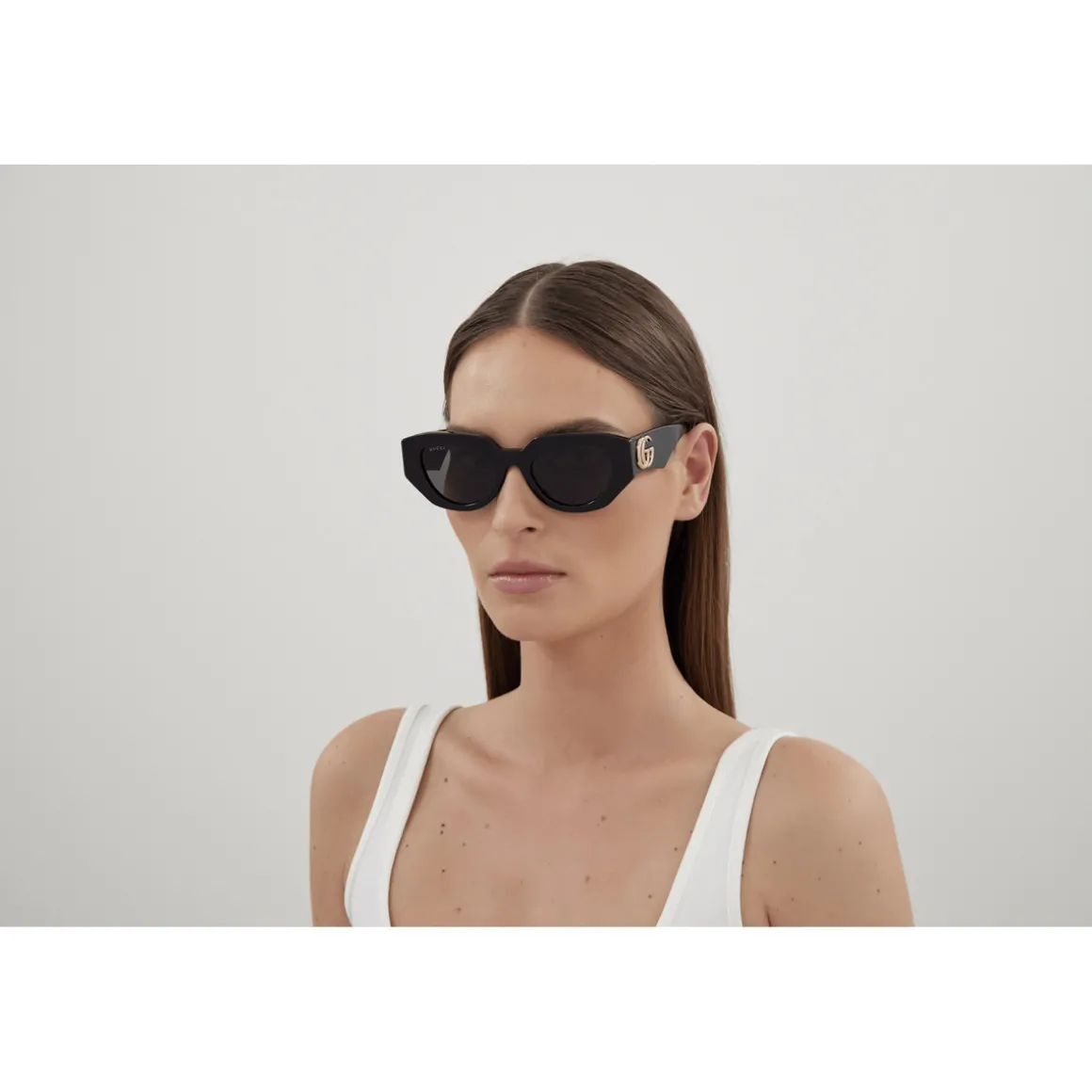 GG1421S Lunettes de soleil, Noir/Gris, 51 mm