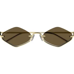 GG1604S Lunettes de soleil, Or/Marron, 53 mm