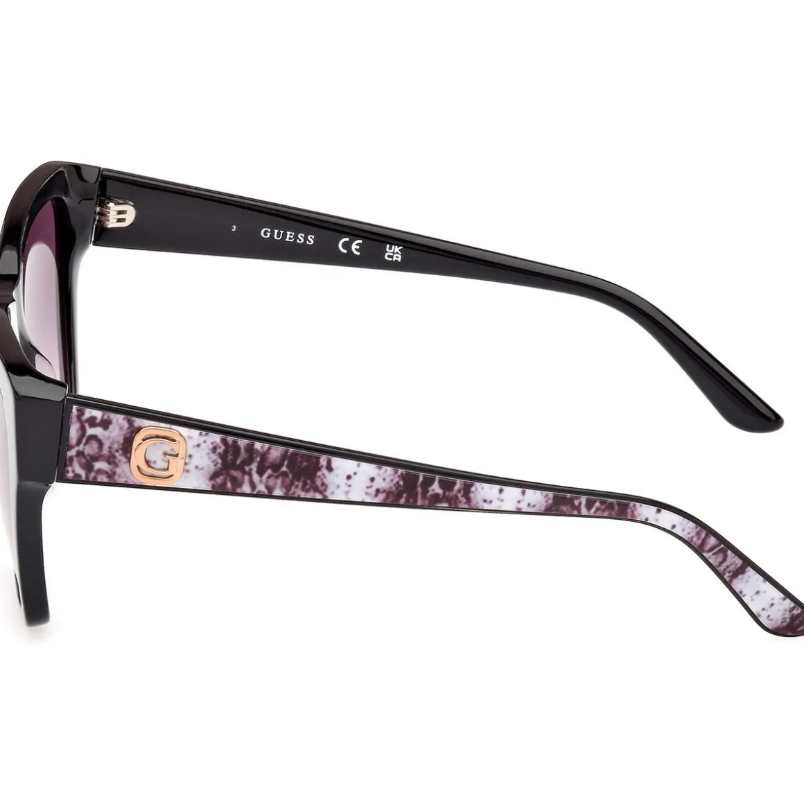 GU00113 Lunettes de soleil, Noir/Fumée, 55 mm