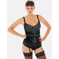 Guêpière émeraude/noir Epicée