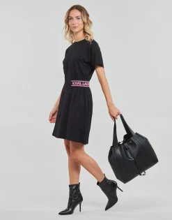 JERSEY DRESS W/LOGO WAIST
