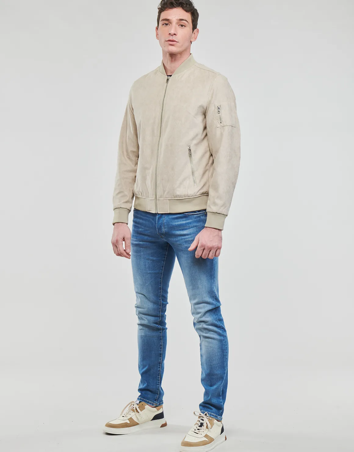 JJEROCKY FAUX SUEDE BOMBER