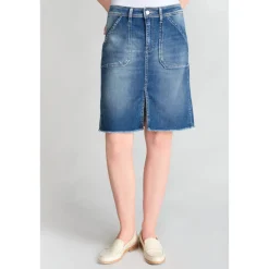 Jupe ledisi en jeans bleu délavé