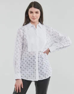 KL MONOGRAM LACE BIB SHIRT