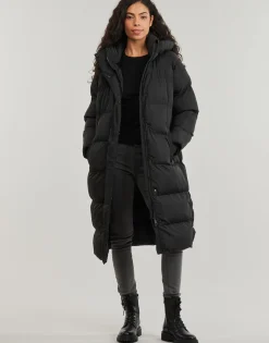 LONGLINE HOODED PUFFER COAT