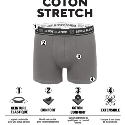 Lot de 8 boxers homme en coton