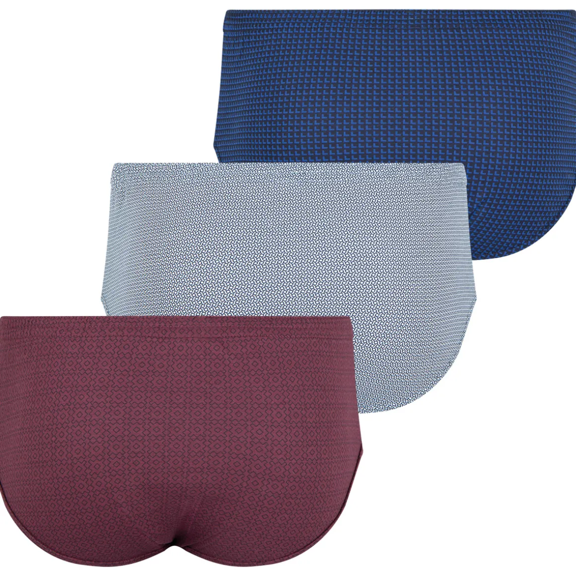 Lot de 3 slips taille haute fermé homme Trio Fantaisie