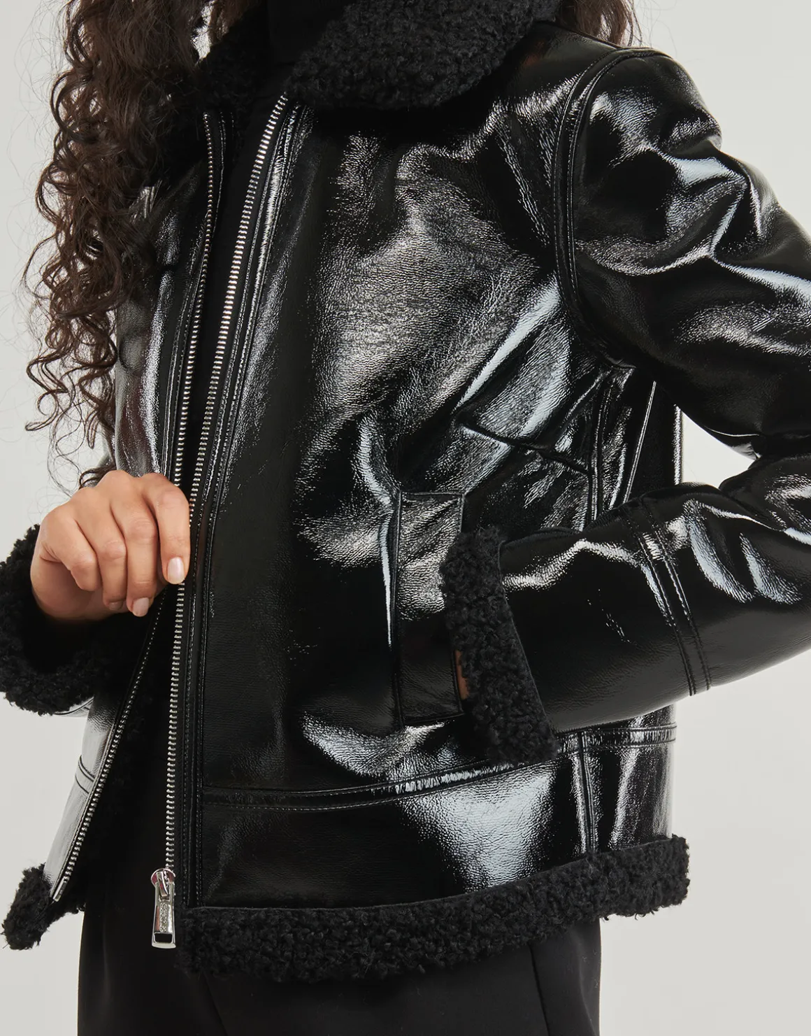 LS ANDREA FAUX SHEARLING JKT