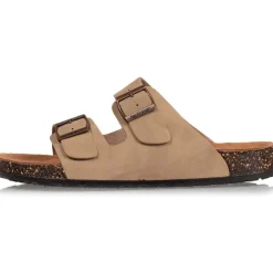 Mules claquettes Homme double bride taupe