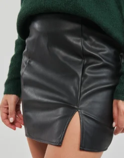 ONLLENI FAUX LEATHER SLIT SKIRT PNT
