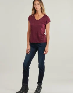 ONLSILVERY S/S V NECK LUREX TOP JRS