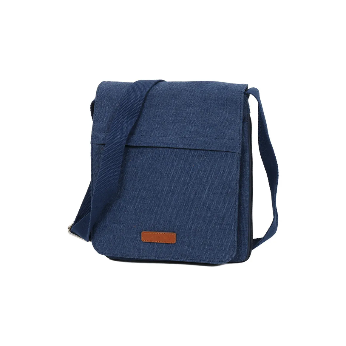 Pochette Portée Travers En Toile Garni Cuir De Vachette 6568