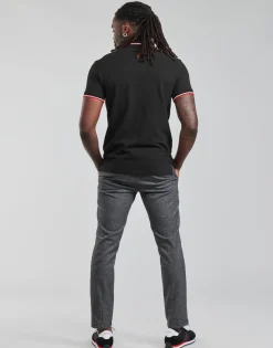 POLO COUPE DROITE EN COTON BASIC MESH COL RAYE