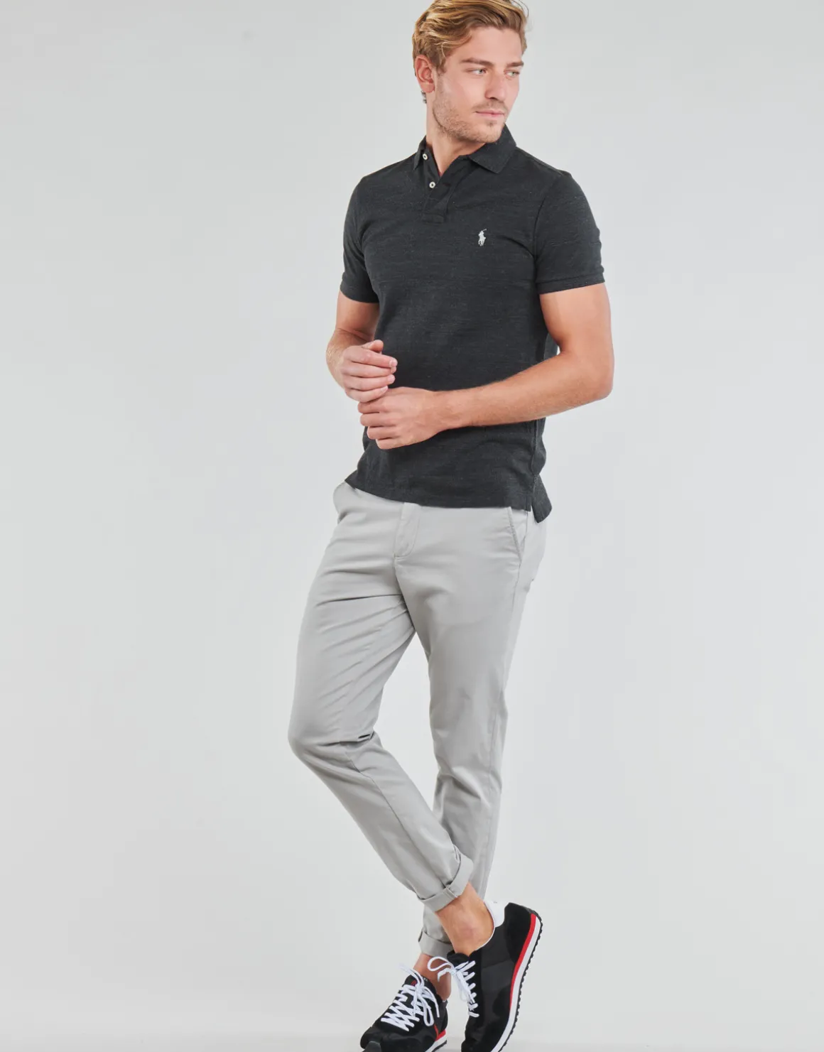 POLO COUPE DROITE EN COTON BASIC MESH