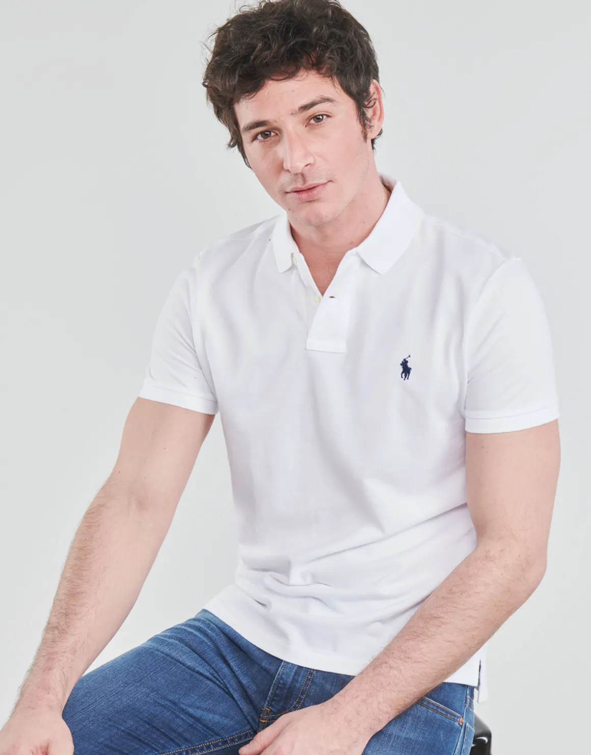 POLO COUPE DROITE EN COTON BASIC MESH